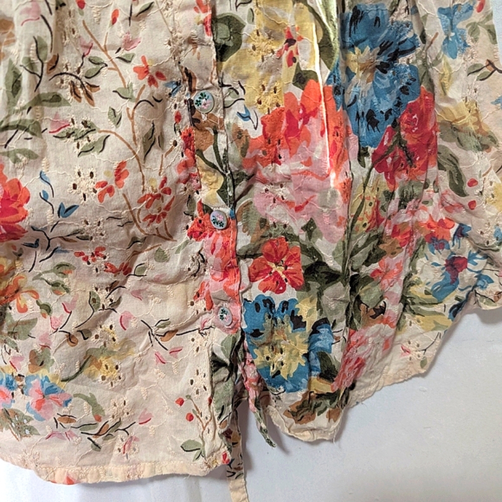 American Rag Floral Tank Top - Cream with Multicolor Flowers - Picture 4 of 7